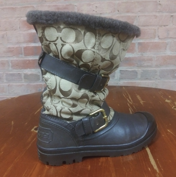 Coach | 'Holloway' Signature Print Fur Lined Boot - Picture 2 of 9